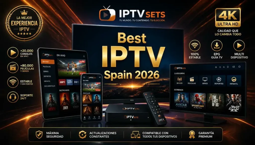 Buy IPTV Spain list 2026 — LaLiga TV, TVE1 and all Spanish channels in 4K