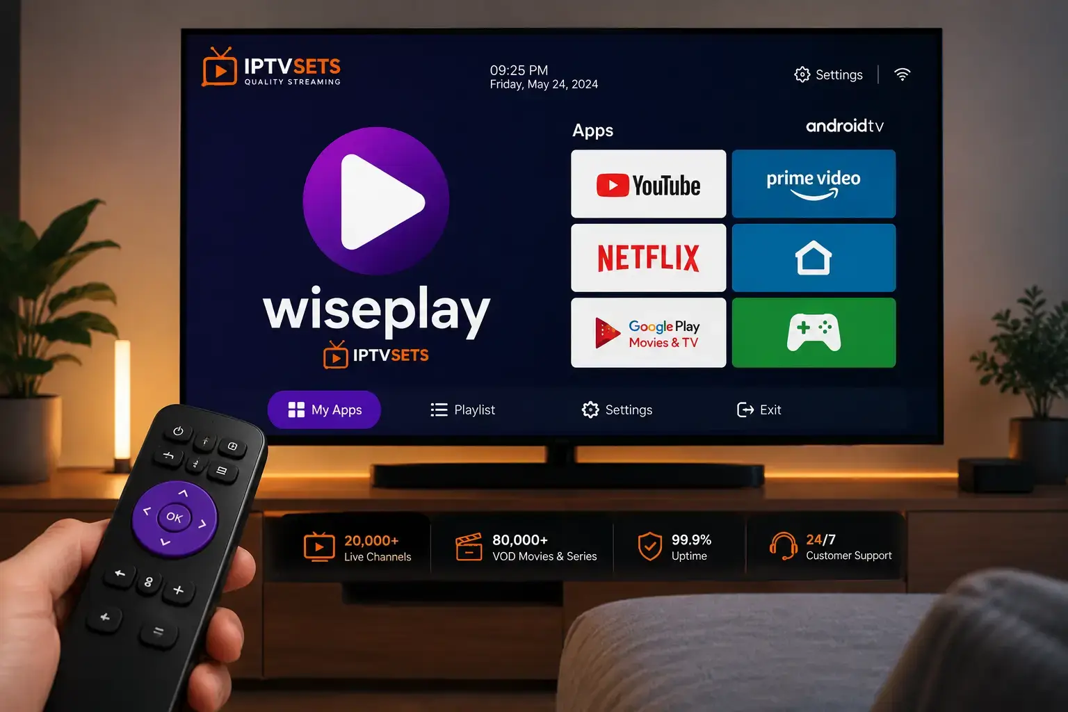 Wiseplay IPTV setup guide 2026 — add M3U playlist and Xtream Codes on Android
