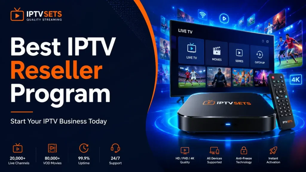 Best IPTV reseller program 2026 — credit panel, white-label, 83% margin